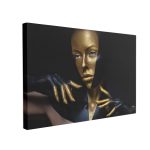 Tablou Canvas Black and Gold Leather